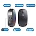 Wireless Bluetooth Mouse, Rechargeable, LED, Silent, Ultra-thin Design (Bluetooth 5.2 and 2.4GHz USB Receiver) | Portable Computer Mouse for Laptops, iPads, MacBooks and Apple Devices (Black)