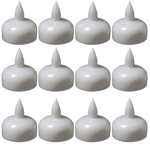 Kisangel 12 Velas Flotantes LED Impermeables para Spa y Bañera Luces LED Amarillas Intermitentes Tamaño 38X40 CM Decoración para Piscinas Fiestas y Jardines Pack de 12 Unidades