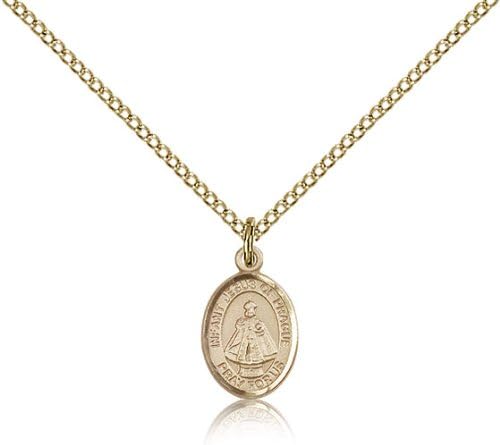 Infant Of Prague Medals - Gold Plated Infant of Prague Pendant Including 18 Inch Necklace