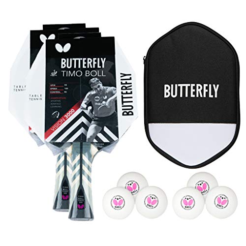 Butterfly® Timo Boll Vision 3000 Tischtennisschläger | Tischtennis Racket Bat TT Profi Wettkampfschläger für technisch fortgeschrittene Spieler | ITTF zertifizierter Wakaba Belag | Griffform konkav