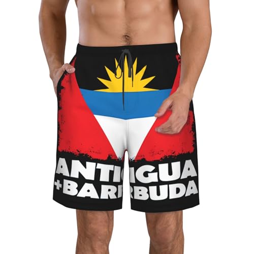 Dominican Flag Men's Beach Shorts Quick Dry Swim Shorts with Pockets Hawaii Board Trunks