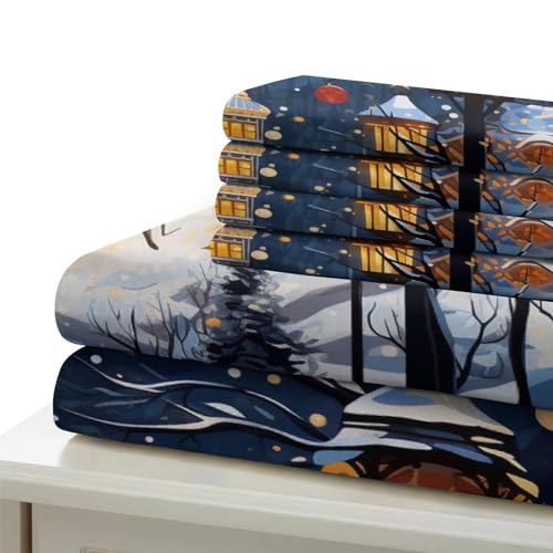 Housse de couette 3D imprimé château avec fermeture éclair en microfibre