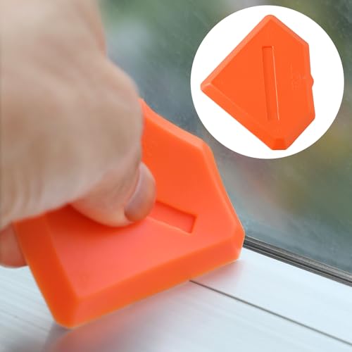 XIYAOXI Silicone Caulking Tools Compatible with Sealant Grout Finishing Sealing 3 Pieces Orange Caulk Tool Kit Caulking Finishing Tools - Thumbnail 3