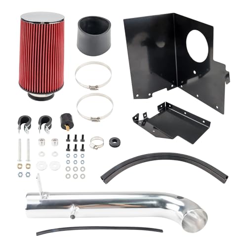 Suride Cold Air Intake Kit with Filter Heat Shield for Wrangler 2012-2017, Wrangler JK 2018-2018 (Red) - Thumbnail 5