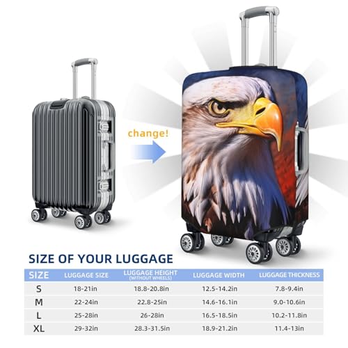 Luggage Cover Washable Elastic Suitcase Covers Bald Eagle Travel Baggage Cover Fashion Anti-scratch Suitcase Protector Decoraitve Covers Fits 18-32 Inch Luggages Large2