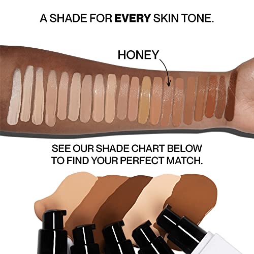 Hide Premium Liquid Foundation, See Shade Finder Below For Perfect Match, Multi-Use Waterproof Foundation, Medium/Full Coverage Foundation, Oil Free – We Have A Shade For All Skin Types, 1 Fl. Oz. (Honey) #TOP5