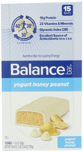 Balance Bar Complete Nutritional Food Bar, Yogurt Honey Peanut, 1.76 oz. Bars, 15 Count Balance Bar Complete Nutritional Food Bar, Yogurt Honey Peanut, 1.76 oz. Bars, 15 Count