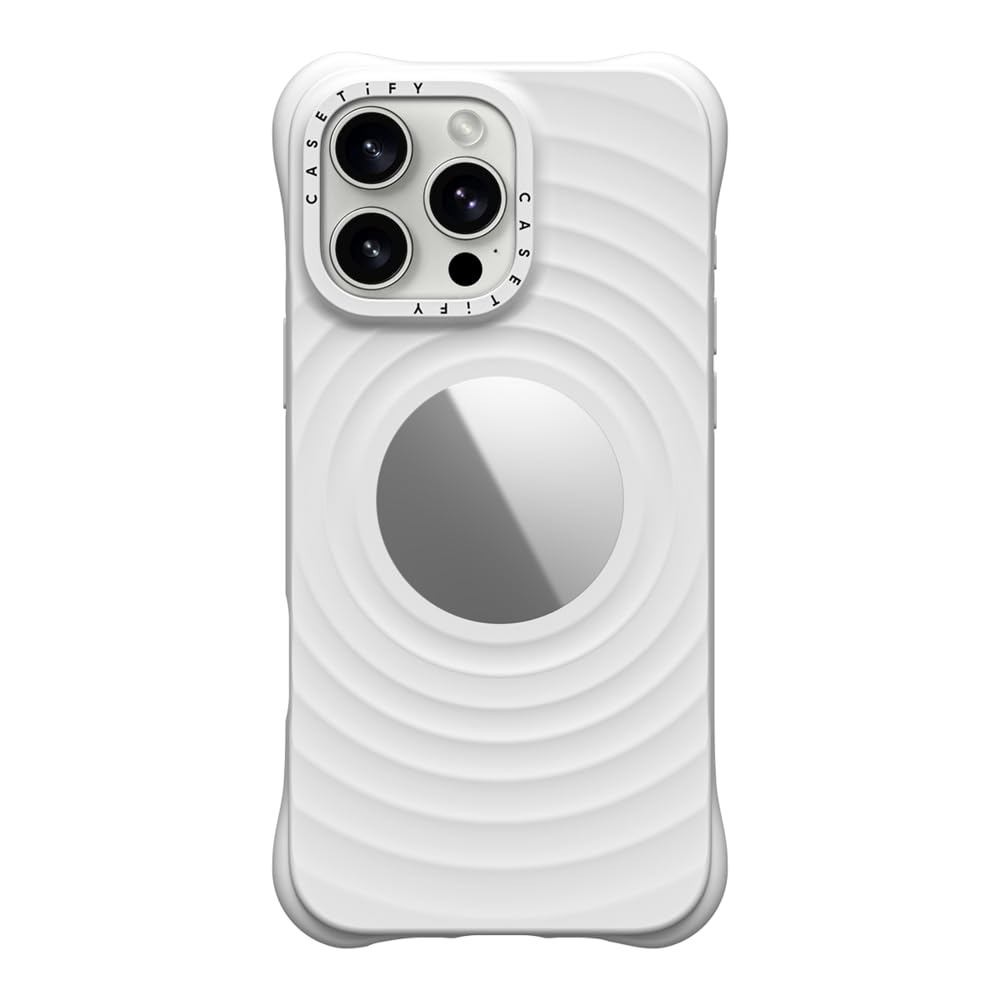 Coque iPhone 16 Pro Max CASETiFY Ripple Mirror en silicone blanc compatible MagSafe - 5