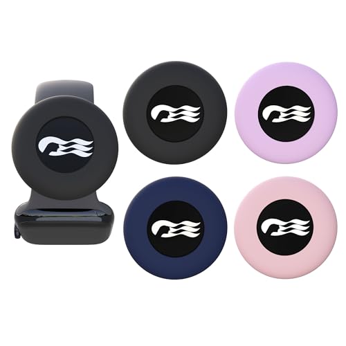 [4 Pack] Princess Ocean Medallion Watch Adapters Holder for Carnival Medallion (2024, 2025, 2026), Cruise Accessory Fit Watch Wristbands,Also for Apple Air Tag Dog Collar,Black/Dark Blue/Pink/Purple