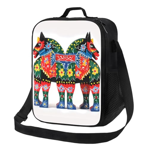 Runner Swedish Dala Horse �t�H�[�N�����`�o�b�O�A�����p�����`�{�b�N�X�A�ė��p�\�Ȓf�M�����`�o�b�O �R��h�~ �N�[���[�����`�{�b�N�X ���߉\�ȃV�����_�[�X�g���b�v�t�� ��l�p�̂��킢�������`�g�[�g�o�b�O