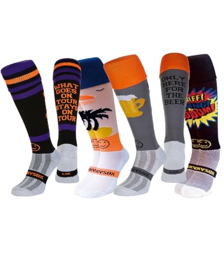 WackySox Geezer chaussettes de sport genou respirantes et anti-frottement en lot de 4