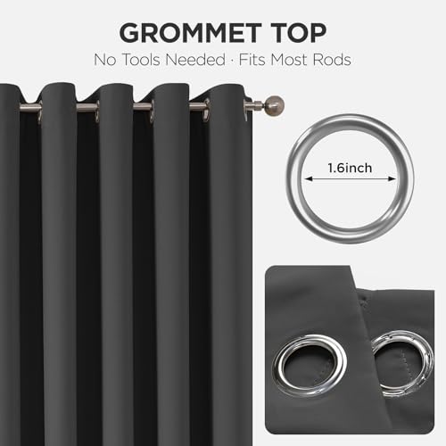 Image of Joydeco Blackout Curtains 1 Piece Blackout Door Curtain Blackout Door Curtain with Eyelets Thermal Protection Against Cold and Heat Sound Protection for Bedroom Living Room