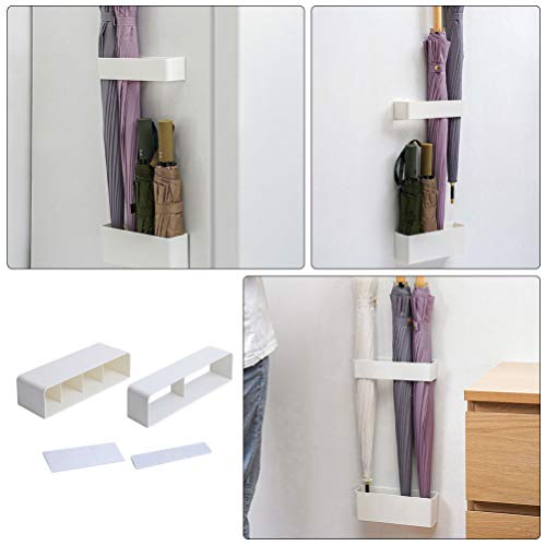 Cabilock Guarda-chuva de parede com 4 compartimentos para exibição de guarda-chuva, bandeja de drena