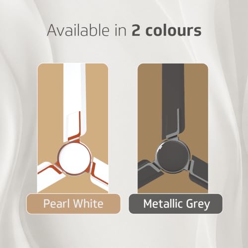 Image of V-Guard Blyzia Bs 1200mm Ceiling Fan for Home & Office| Pearl White | Aerodynamically Superior Aluminium Blades | 230 CMM Airflow & 370 RPM Speed | 2 Year Warranty