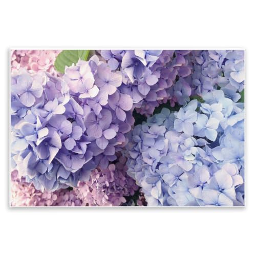 Pastel Hydrangea Floral, 10 x 15 Inch Mounted Print on Wall Plaque