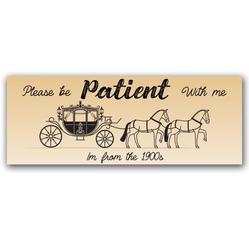 Magnet Me Up Please Be Patient with Me I'm from the 1900s Funny Car Magnet - 3x8 Inch Magnetic Decal for Cars, Trucks & SUV, Vintage Humor Auto Accessory, Full-Color Weatherproof Vinyl, Made in USA