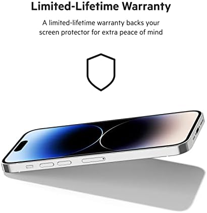 Belkin UltraGlass iPhone 14 Pro Screen Protector, AntiMicrobial-Treated, Easy Bubble Free Application with Included Installation Guide Tray, 9H Hardness Tested