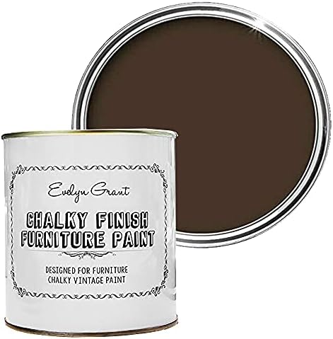 Evelyn Grant Chalk Furniture Paint | 500ml in 30+ Colours | Ultra-Premium Protection for Furniture & Cupboard | Interior & Exterior Wood Paint | Vintage Chalky Matt Finish (Dark Brown)