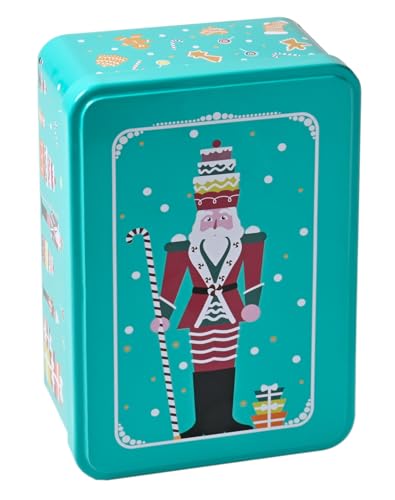 patisse 13729 – Boîte métal Décor CASSE-NOISETTE imprimée, vide, sans découpoirs, 19,5 x 13 x H7 Cm, Turquoise
