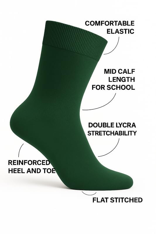 Image of Wens Plain Dark Socks for Girls, Boys, Kids & Men of All Ages (Pack of 3) | Heavy Elastic, Streachable & Comfortable Fit