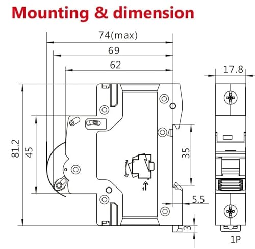 Mini Disyuntor 3P 6KA Carril DIN Tipo CA 400V para Control de Corriente 50A 7