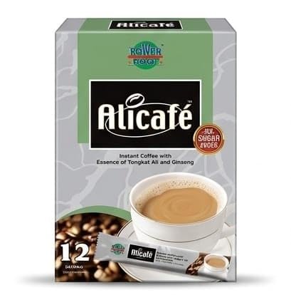 Alicafe 2-in-1 Instant Coffee with Essence of Tongkat Ali and Ginseng, No Addeed Sugar, 12 Sachets x 12g, BOX, by febora foods, 144g-image-2