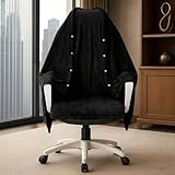 Himake Cozy Office Chair Blanket, Black Classic Flannel Fleece Desk Wearable Blanket for Work, Work from Home Gifts & Practical Gifts for Cold People Stay Warm with Chair Wrap Attaches