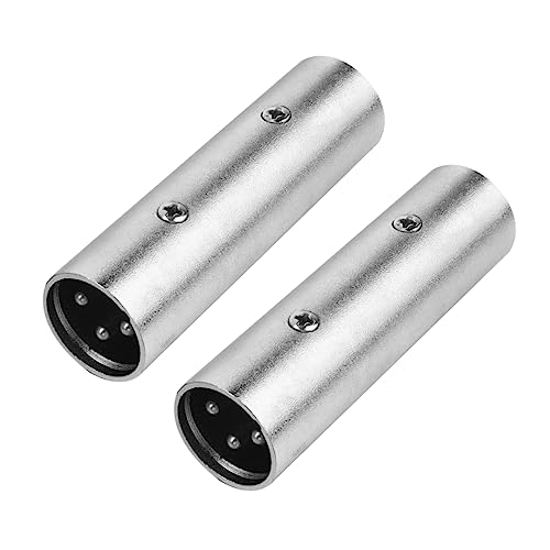 VILLCASE 2pièces Adaptateur XLR Mâle vers Mâle Broches Lot pour Microphone Connecteur XLR Transmission Stable sans Interférences