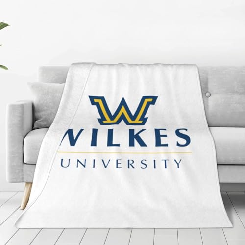 XRPUONG Wilkes University Logo Fleece Blanket, Very Soft Microfiber Flannel Blanket for Couch Warm and Cozy for All Seasons