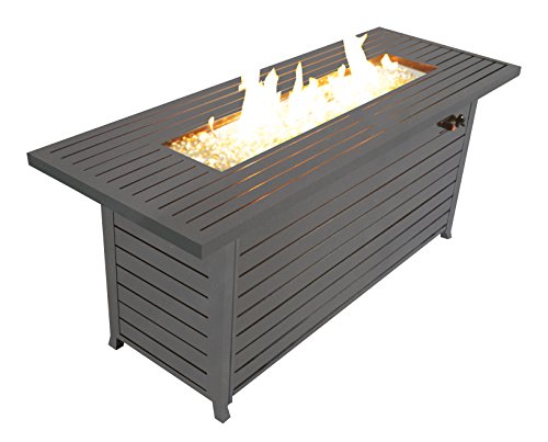 Legacy Heating Aluminum Rectangular Fire Pit Table, Mocha #TOP11