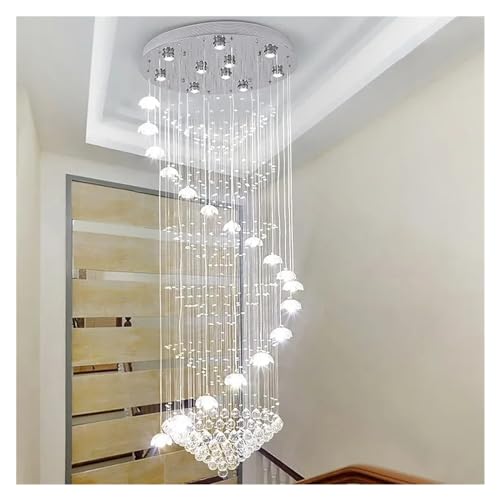 Lustre escalier long design moderne pour eclairage hall et salon