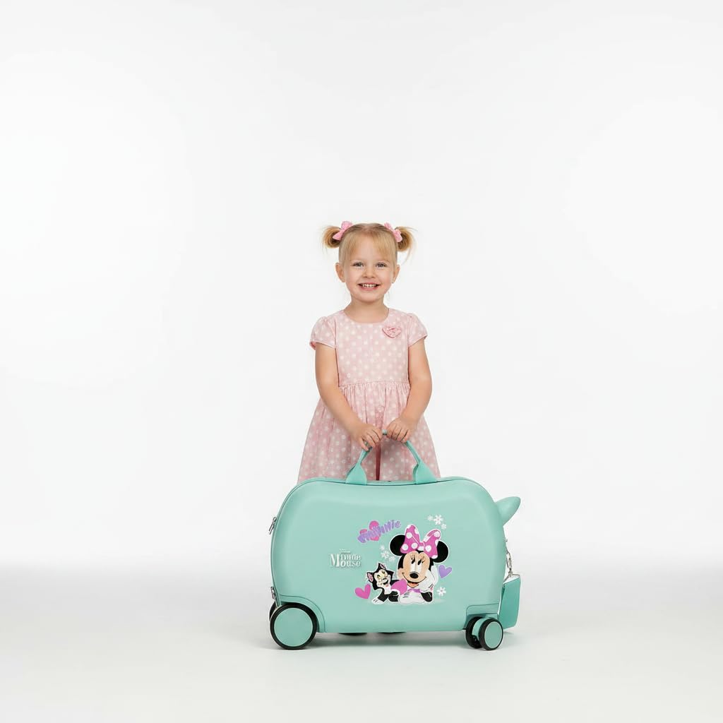 Disney Walizka dziecięca Sztywny zamek szyfrowy z bocznym zamkiem na 4 kółkach Bagaż podręczny wykonany jest z ABS, sztywnego i lekkiego materiału, Minnie & ro, walizka dziecięca, Minnie & Ro, Valigia