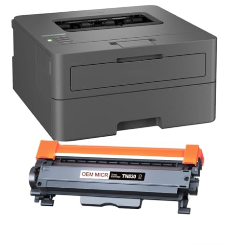 Wireless HL-L2405W Monochrome Laser Check Printer Bundle with RT TN830 OEM Modified TN-830 MICR Toner Cartridge for Business and Personal Checks