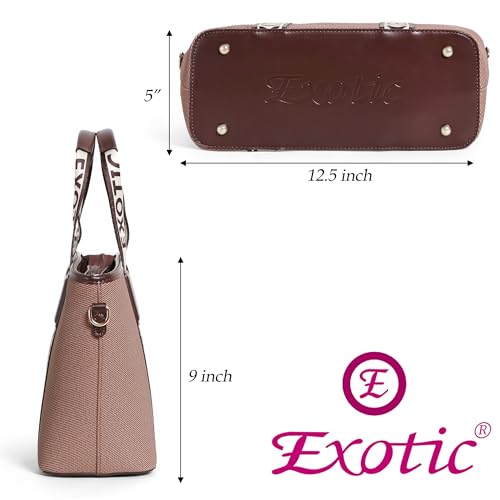 Image of EXOTIC Women's Canvas Handbag with Detachable Sling Strap | Stylish Tote for Work & Everyday Use