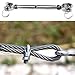 LOPUNER 2pcs M8 Stainless Steel Closed Body Jaw and Jaw Turnbuckle Heavy Duty Wire Rope Cable Tightener Rigging Screw for Industrial and Outdoor Use