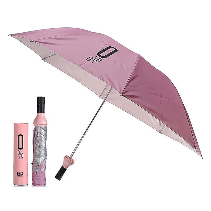 DARKFISH Ultra Umbrella Double Layer Folding Portable Umbrellas with Bottle Cover for UV Protection & Rain Outdoor Unisex Folding Portable Umbrella Multicolor 4