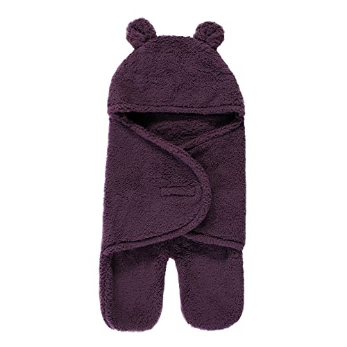 Image of Hudson Baby Unisex Baby Animal Sherpa Baby Outdoor Stroller Sack Wrap, Purple, One Size