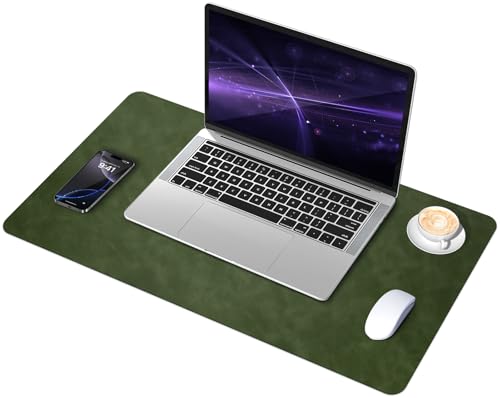 Tapis de Bureau Vieilli en Suède et Cuir, Tapis de Bureau D'ordinateur Antidérapant, Tapis de Souris et de Clavier Etanche, Sous-Main pour le Bureau et la...