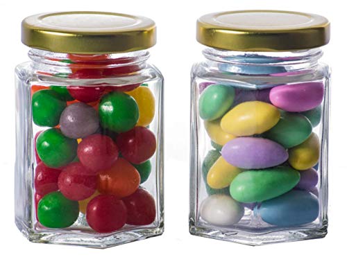 Gojars Hexagon Glass Jars 3oz Premium Food-grade. Mini Jars With Lids For Gifts, Wedding Favors, Honey, Jams And More. (24, 3oz) - Thumbnail 2