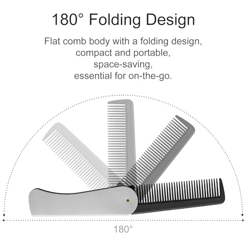 Peine Plegable de Acero Inoxidable para Hombre miniatura 4
