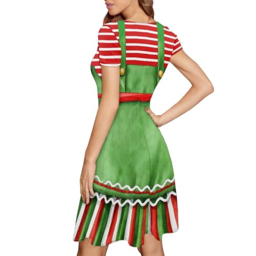 Image of AFPANQZ Womens Casual Summer Lightweight Vintage Dress Short Sleeve Midi Dress Knee-Long Luxury Formal Dress