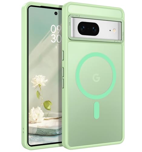 YINLAI Google Pixel 7 Hülle Kompatibel Mit MagSafe, Magnetisch Translucent Matt Stoßfest Kratzfest Cover Case Schutzhülle für 6.3'', Matcha Grün