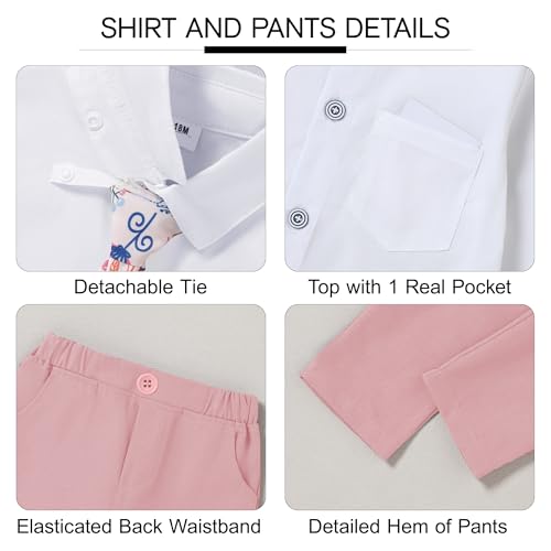 SANMIO Boy Suit Toddler Boys Formal Dress Outfit Shirt+Printed Tie+Vest+Pants Baby Tuxedo Boys Wedding Clothes3