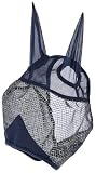 Covalliero Maschera Anti-Mosche con Protezione per Le Orecchie, Maschera per Cavalli, Navy, COB, con Protezione UV, Imbottitura in Pile