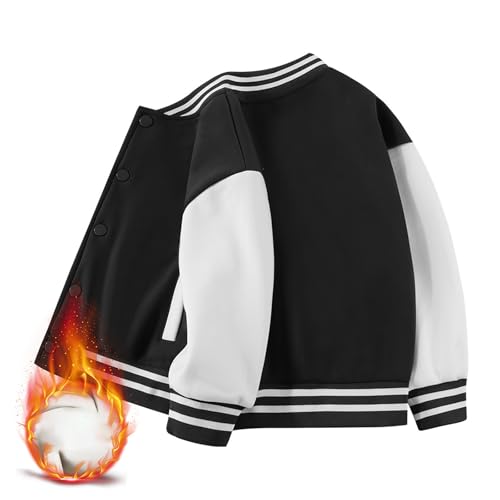 Baby Boy Girl Baseball Varsity Jacket Causal Button Down Letterman Bomber Jacket Lightweight2