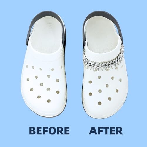 Image of Bling Shoe Chains For Adults Women Men Teens Girls Boys, Rhinestone Chain Shoe Charms For Clog Sandals,Shoe Decoration Accessories For Birthday Gifts Party Favors