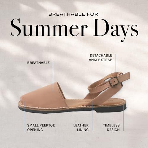 Classic Ankle Strap Sandals for Women, Dressy, Soft Leather, Removable Ankle Strap Flats for Women, Casual Flat Sandals4