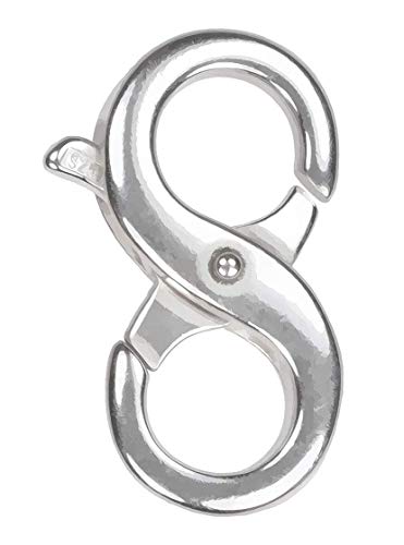uGems Double Opening Sterling Silver Infinity Figure Eight Lobster Repair Clasp 14mm x