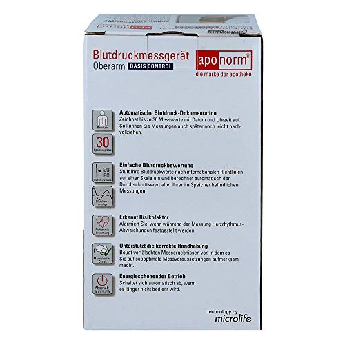 Aponorm Blutdruck Messgerät Basis Control Oberarm