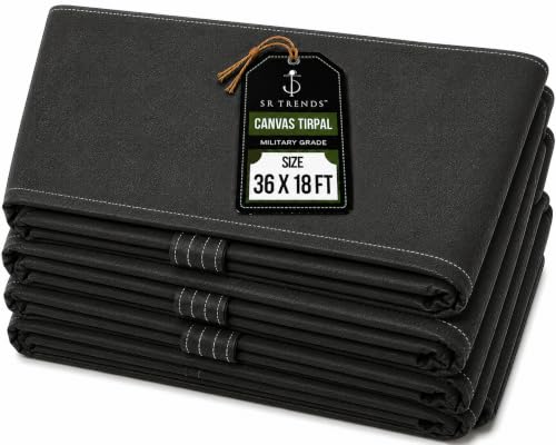 Image of 1200 GSM Extreme Power Canvas Tirpal - Industrial-Grade Waterproof Resistance Canvas Tarpaulin | Extra Thick, Tear-Proof & UV Shielded | Built for Heavy Commercial Use (Grey, 18 X 36 FT)